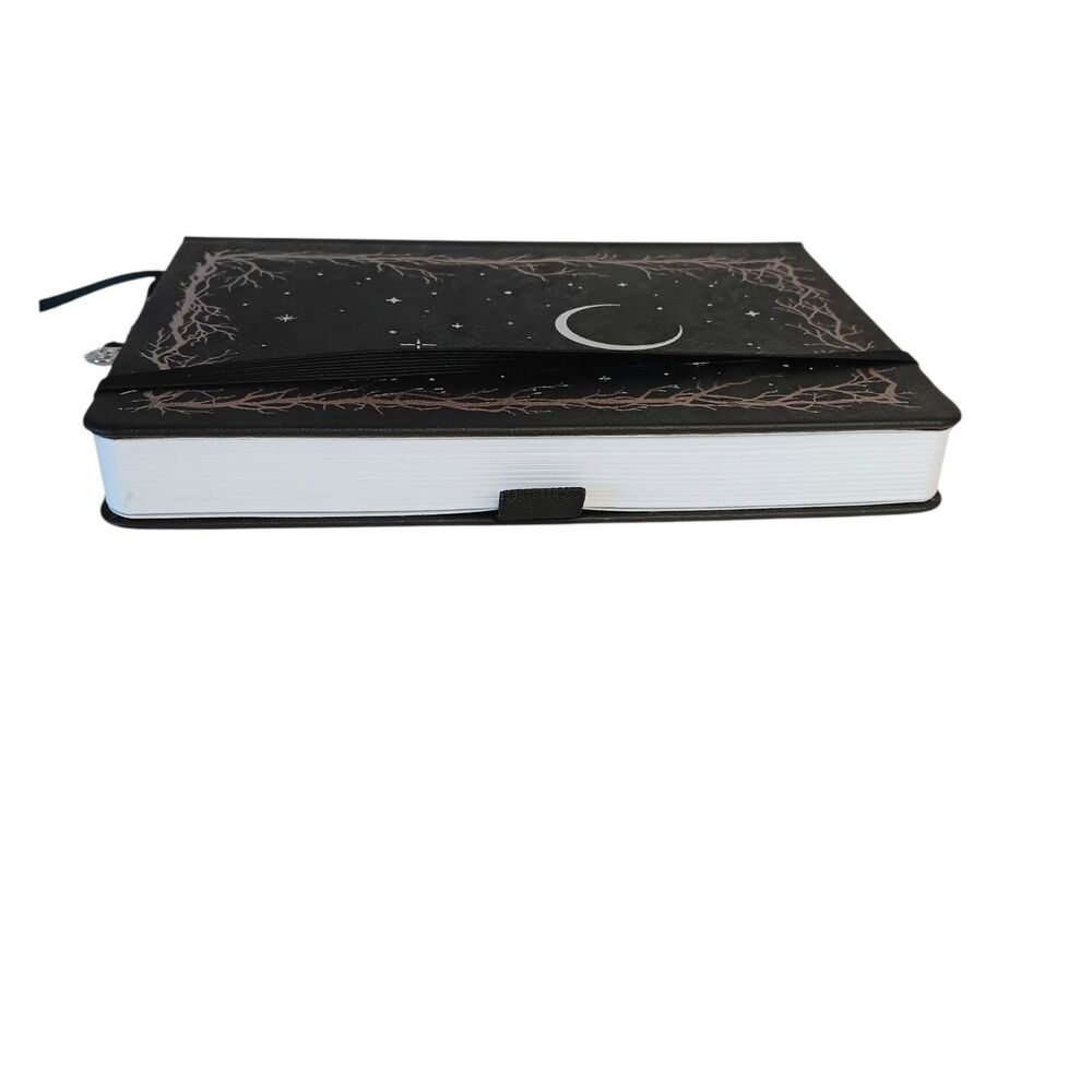 Archer & Olive Haunted Hollow Journal Black W/ Silver Moon & Stars Dot Grid New - Picture 3 of 15